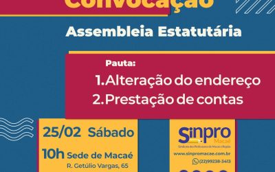 Edital de Publicação : Assembleia Estatutária dos Professores e Professoras da Rede Privada